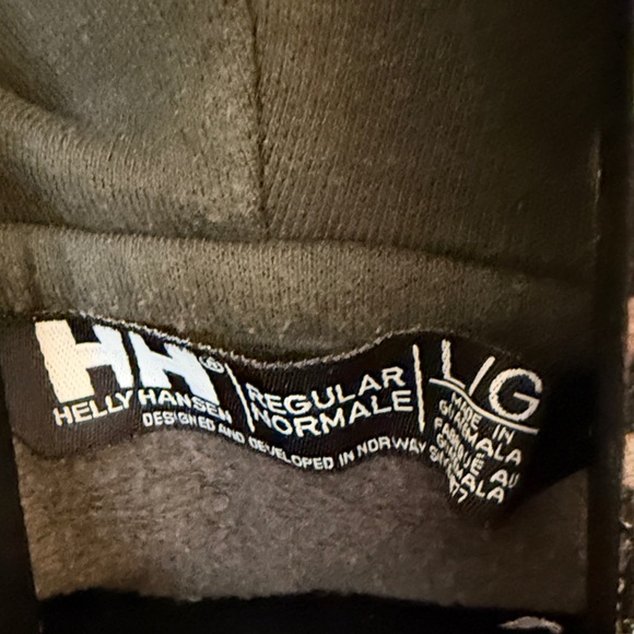 Helly Hansen Olive Hoodie with Neon Logo - Picture 4 of 5
